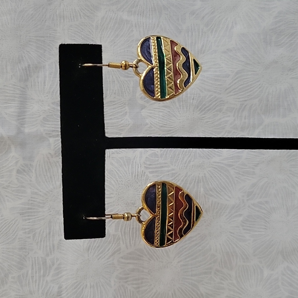 Vintage 80's Heart Earrings